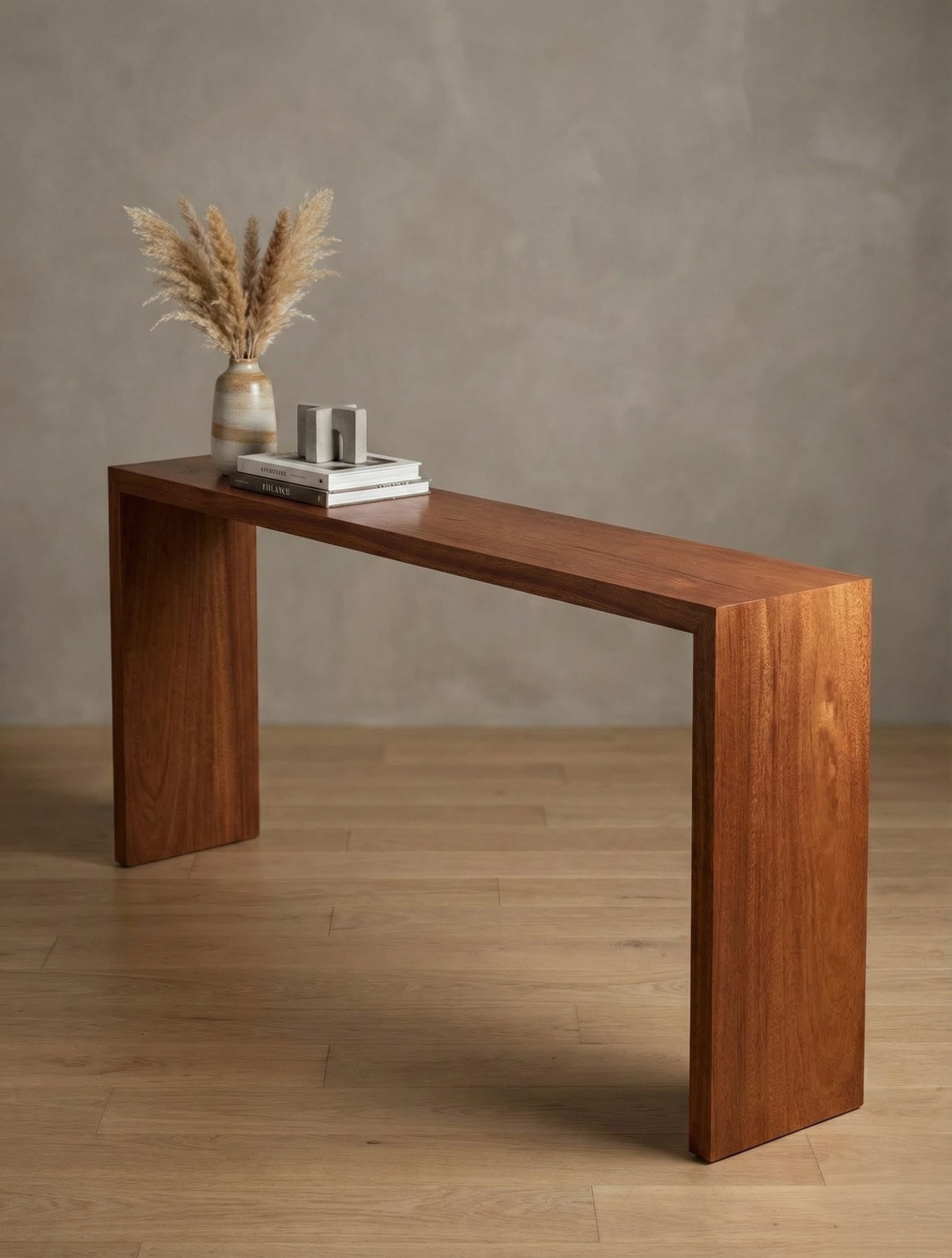 Traditional mahogany waterfall console table